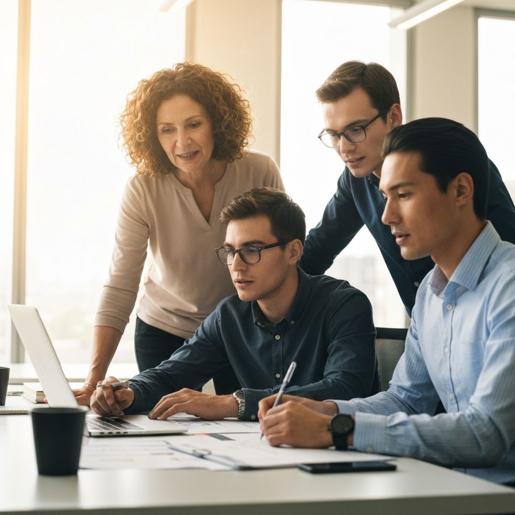 Encore Staffing Solutions diverse team collaborating in modern office